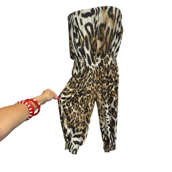 Vintage Drama Gold Strapless Leopard Jumper Romper USA Made Y2K  Bimbo Mob Wife - Picture 7 of 15